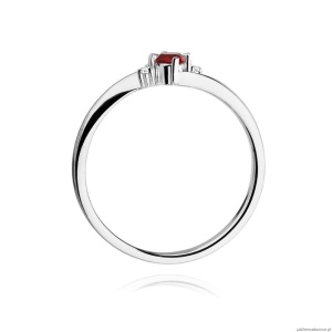 Pierścionek W346 Rubin 0,15ct białe złoto