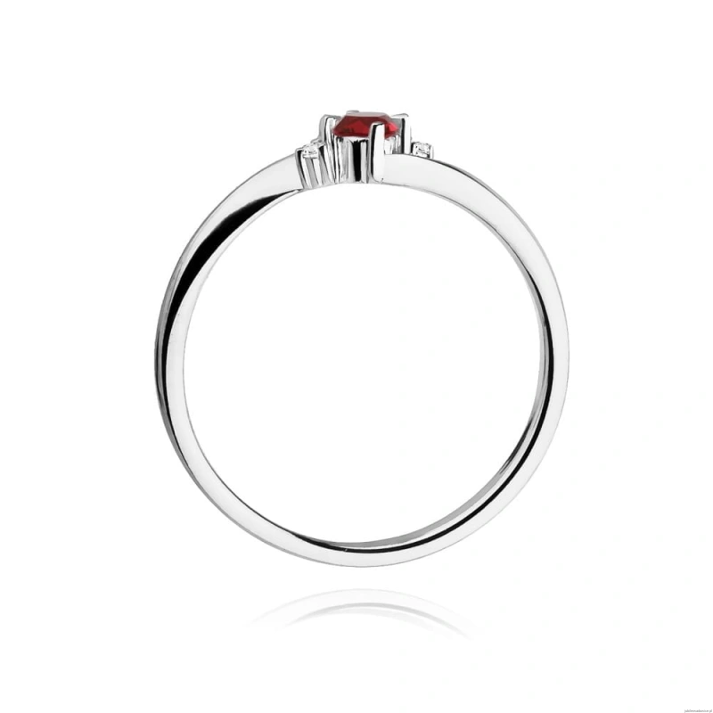 Pierścionek W346 Rubin 0,15ct białe złoto