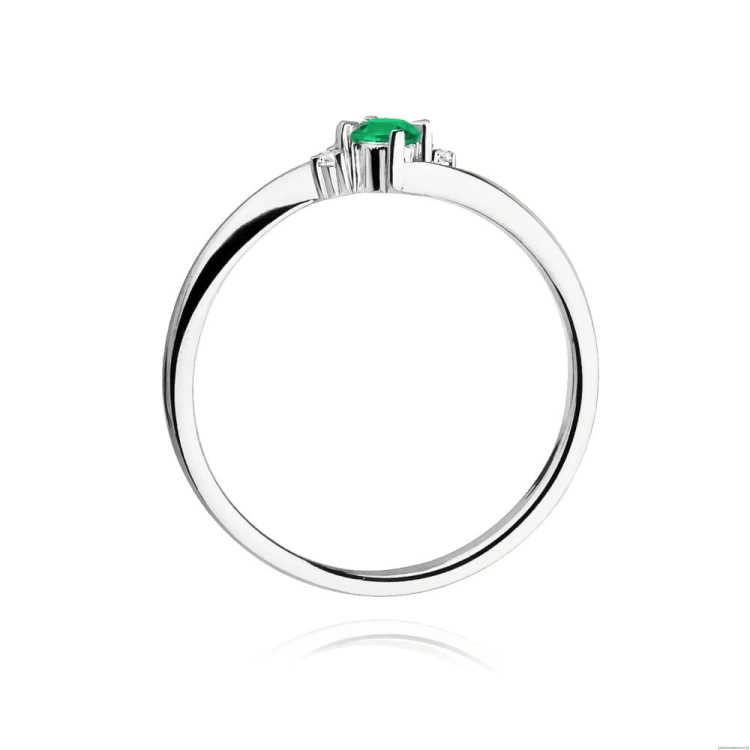 Pierścionek W346 Szmaragd 0,15ct białe złoto