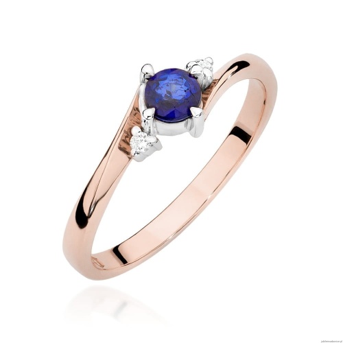 Pierścionek W346B Szafir 0,30ct różowe złoto
