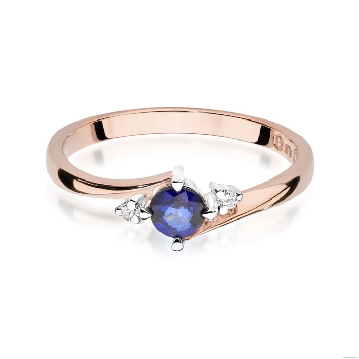 Pierścionek W346B Szafir 0,30ct różowe złoto