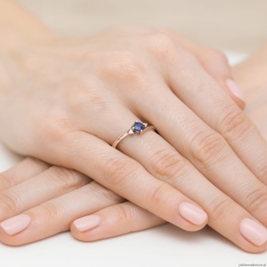 Pierścionek W346B Szafir 0,30ct różowe złoto