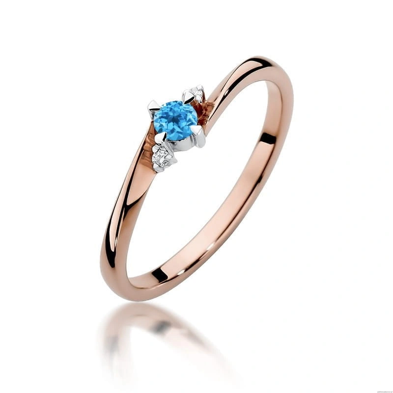 Pierścionek W346 Topaz 0,15ct różowe złoto