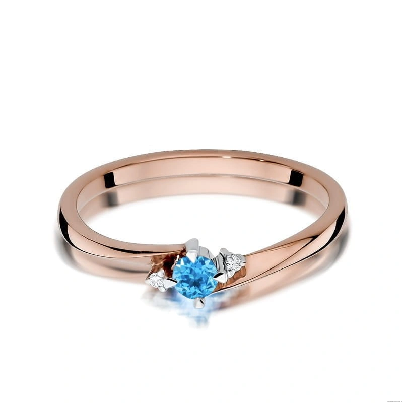 Pierścionek W346 Topaz 0,15ct różowe złoto