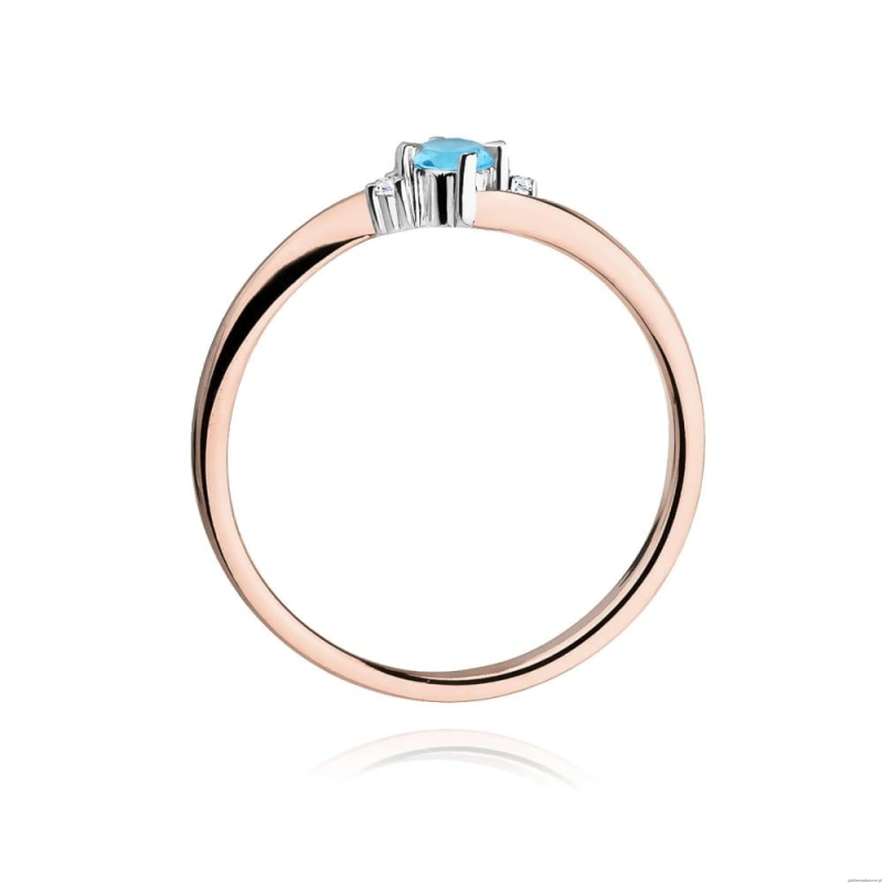 Pierścionek W346 Topaz 0,15ct różowe złoto