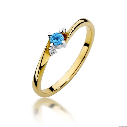 Pierścionek W346 Topaz 0,15ct żółte złoto