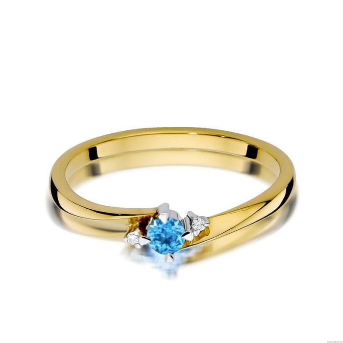 Pierścionek W346 Topaz 0,15ct żółte złoto