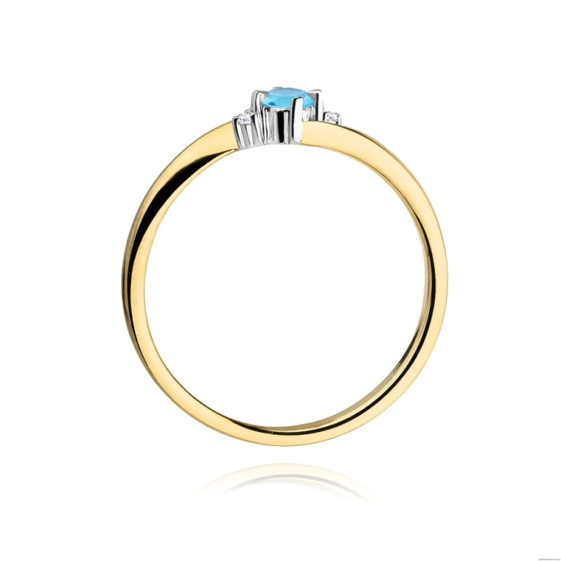 Pierścionek W346 Topaz 0,15ct żółte złoto
