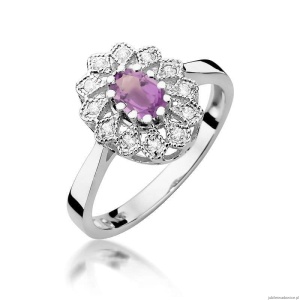 Pierścionek W354 Ametyst 0,40ct białe złoto