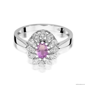 Pierścionek W354 Ametyst 0,40ct białe złoto