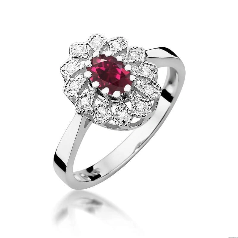 Pierścionek W354 Rodolit 0,50ct białe złoto