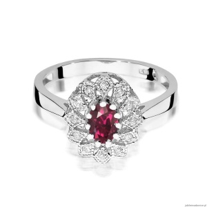 Pierścionek W354 Rodolit 0,50ct białe złoto