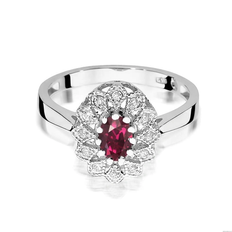 Pierścionek W354 Rodolit 0,50ct białe złoto
