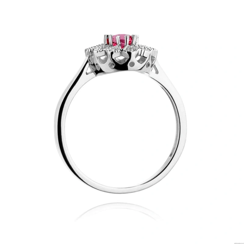 Pierścionek W354 Rodolit 0,50ct białe złoto