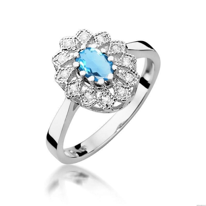 Pierścionek W354 Topaz 0,50ct białe złoto