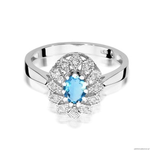 Pierścionek W354 Topaz 0,50ct białe złoto