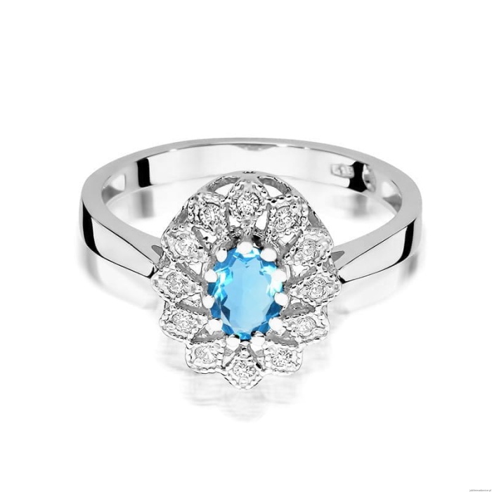 Pierścionek W354 Topaz 0,50ct białe złoto
