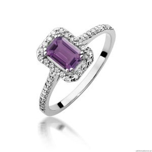 Pierścionek W403 Ametyst 0,50ct białe złoto