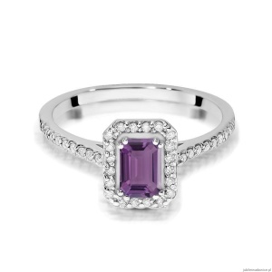 Pierścionek W403 Ametyst 0,50ct białe złoto