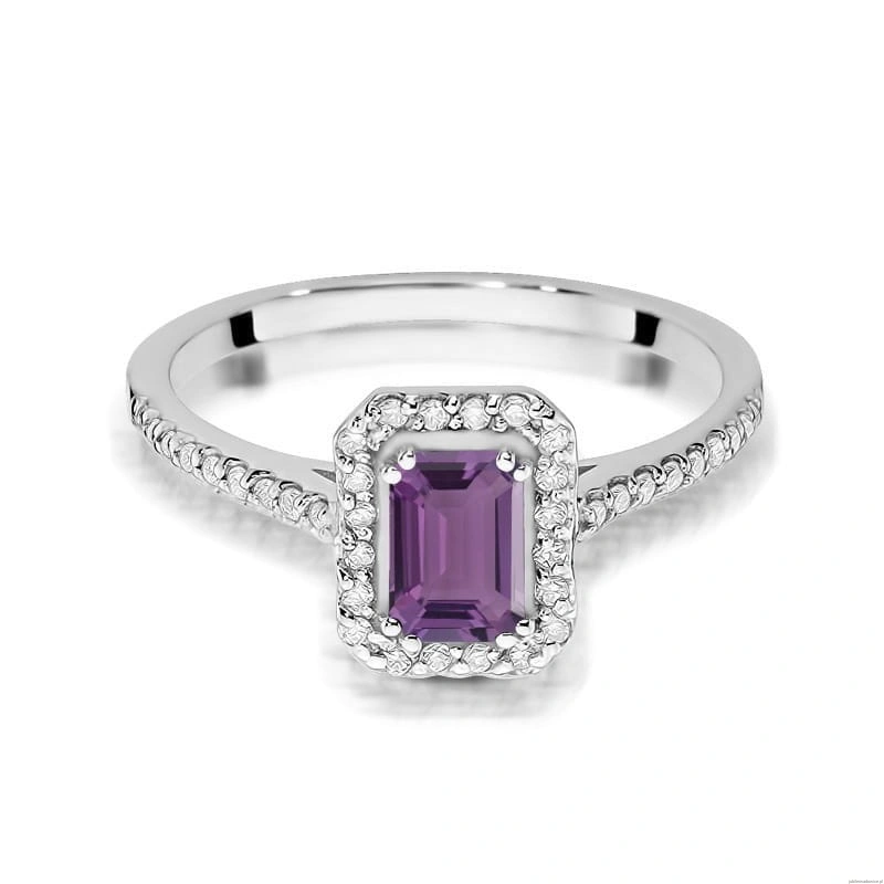 Pierścionek W403 Ametyst 0,50ct białe złoto