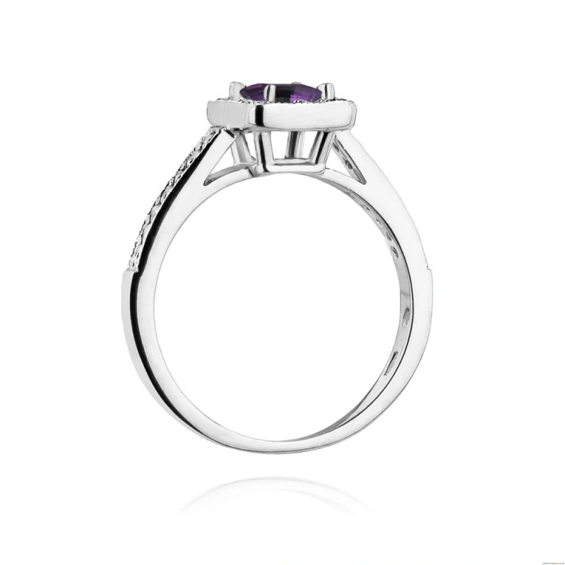 Pierścionek W403 Ametyst 0,50ct białe złoto