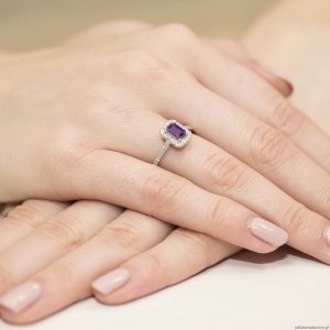 Pierścionek W403 Ametyst 0,50ct białe złoto