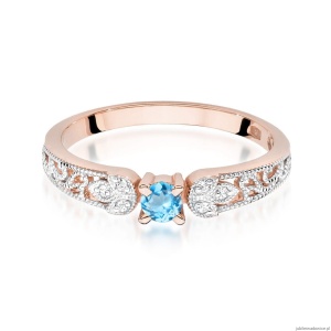Pierścionek W411 Topaz 0,15ct różowe złoto