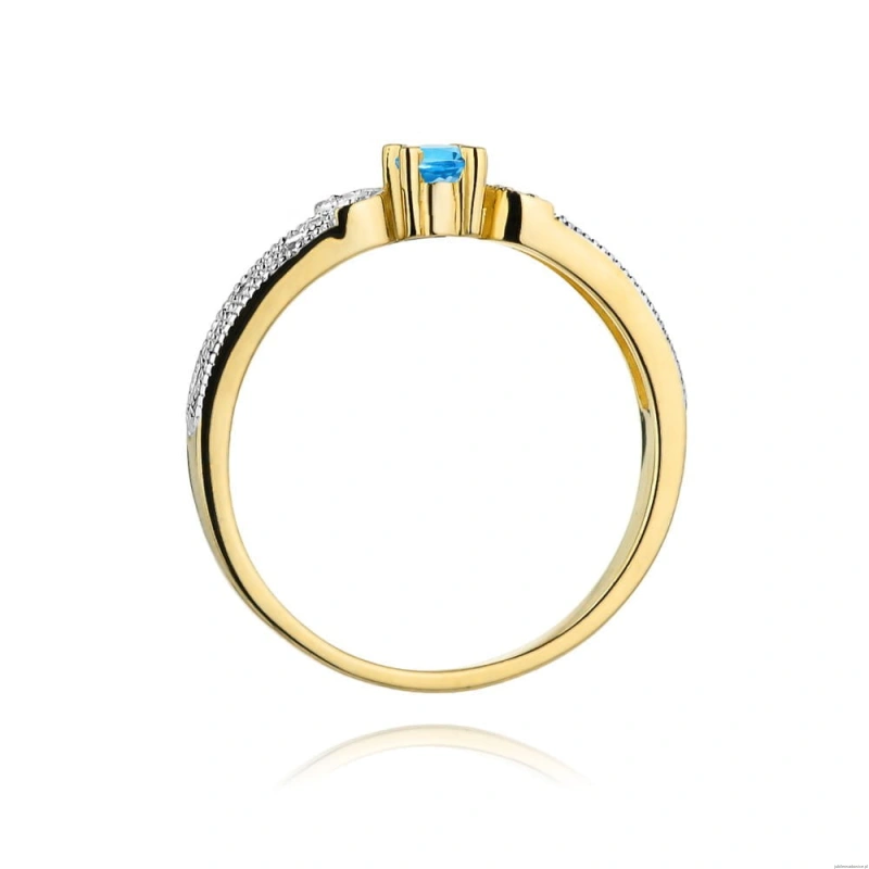 Pierścionek W411 Topaz 0,15ct żółte złoto
