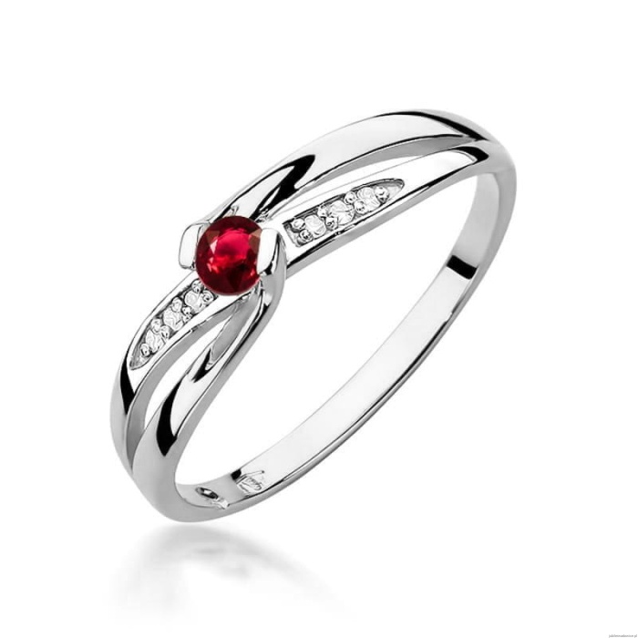 Pierścionek W415 Rubin 0,15ct białe złoto