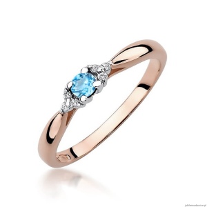 Pierścionek W428 Topaz 0,15ct różowe złoto