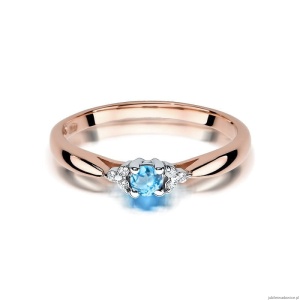 Pierścionek W428 Topaz 0,15ct różowe złoto