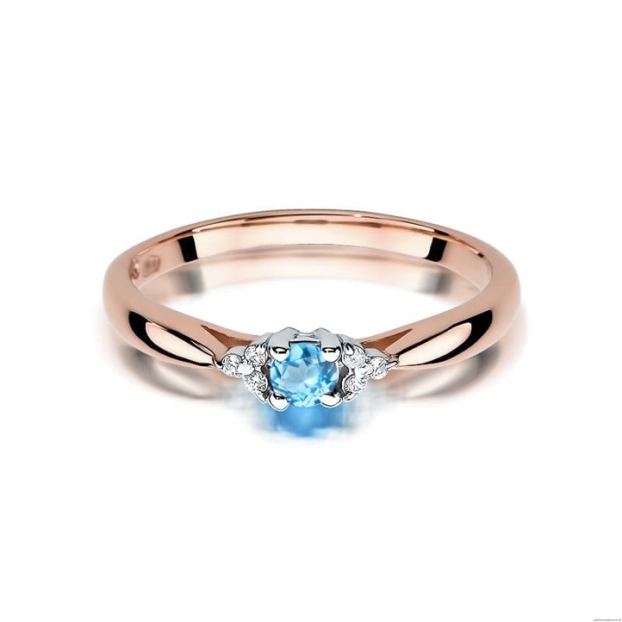 Pierścionek W428 Topaz 0,15ct różowe złoto
