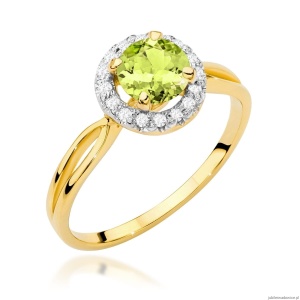 Pierścionek W538 Oliwin 0,90ct żółte złoto