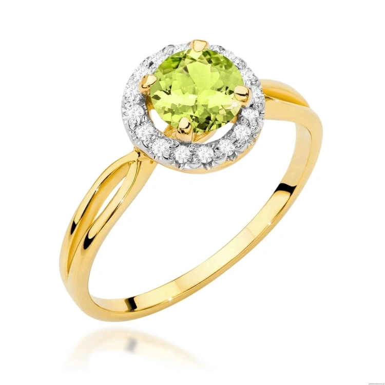 Pierścionek W538 Oliwin 0,90ct żółte złoto