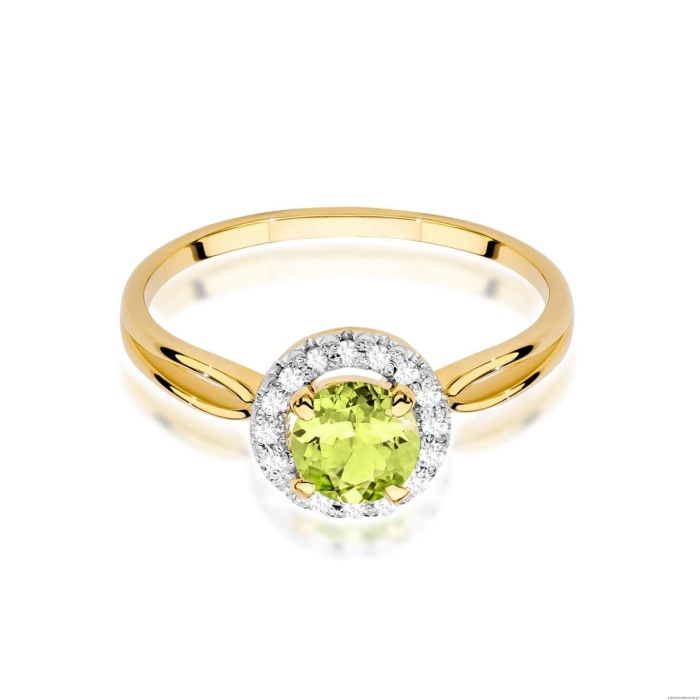 Pierścionek W538 Oliwin 0,90ct żółte złoto