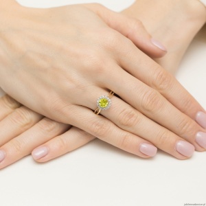 Pierścionek W538 Oliwin 0,90ct żółte złoto