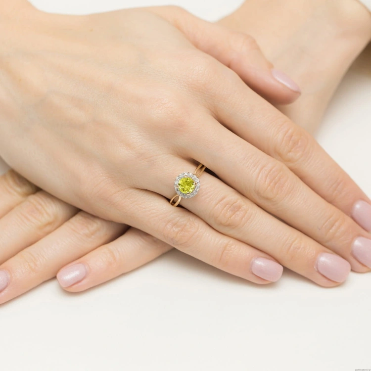 Pierścionek W538 Oliwin 0,90ct żółte złoto