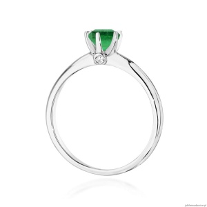 Pierścionek W557 Szmaragd 0,50ct białe złoto
