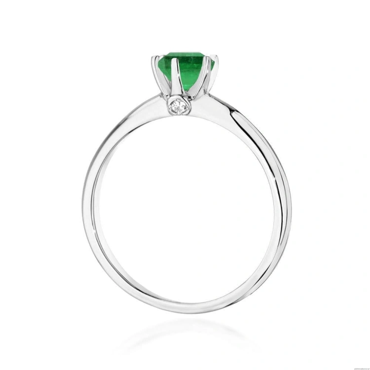 Pierścionek W557 Szmaragd 0,50ct białe złoto