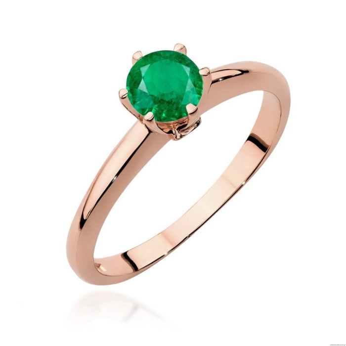Pierścionek W557 Szmaragd 0,50ct różowe złoto