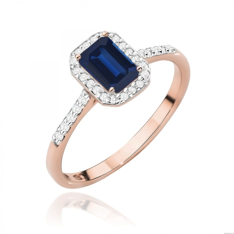 Pierścionek W575 Szafir 0,60ct różowe złoto