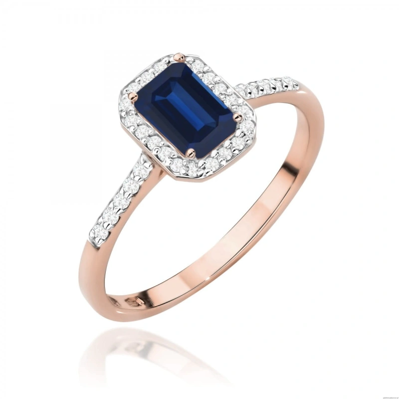 Pierścionek W575 Szafir 0,60ct różowe złoto