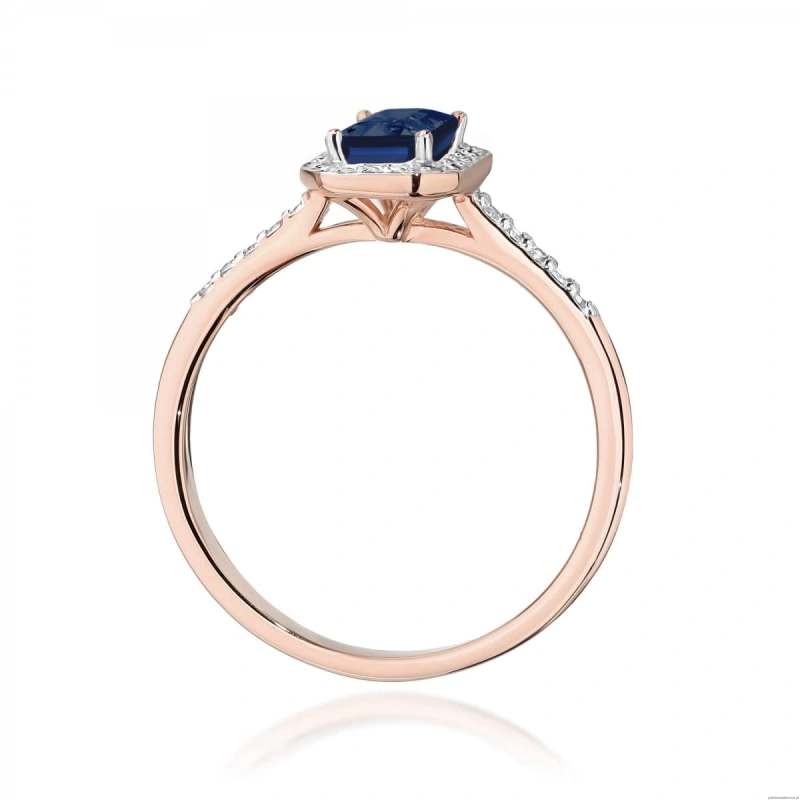 Pierścionek W575 Szafir 0,60ct różowe złoto