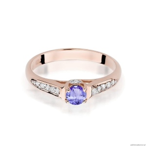 Pierścionek W016 Tanzanit 0,35ct różowe złoto