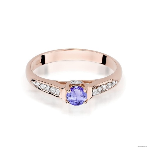Pierścionek W016 Tanzanit 0,35ct różowe złoto