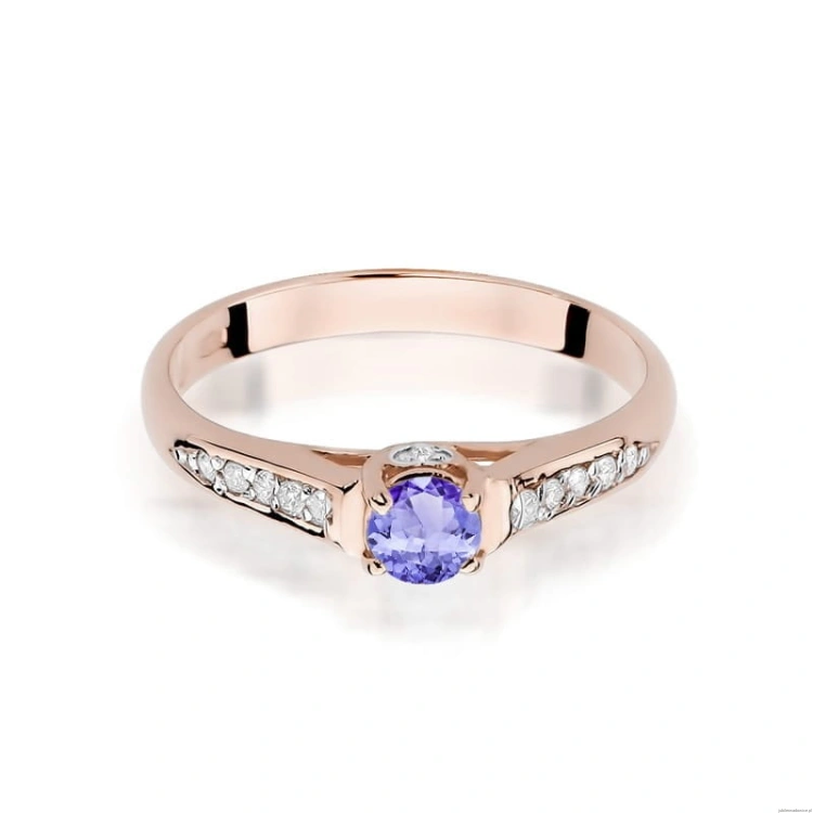 Pierścionek W016 Tanzanit 0,35ct różowe złoto