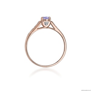 Pierścionek W016 Tanzanit 0,35ct różowe złoto