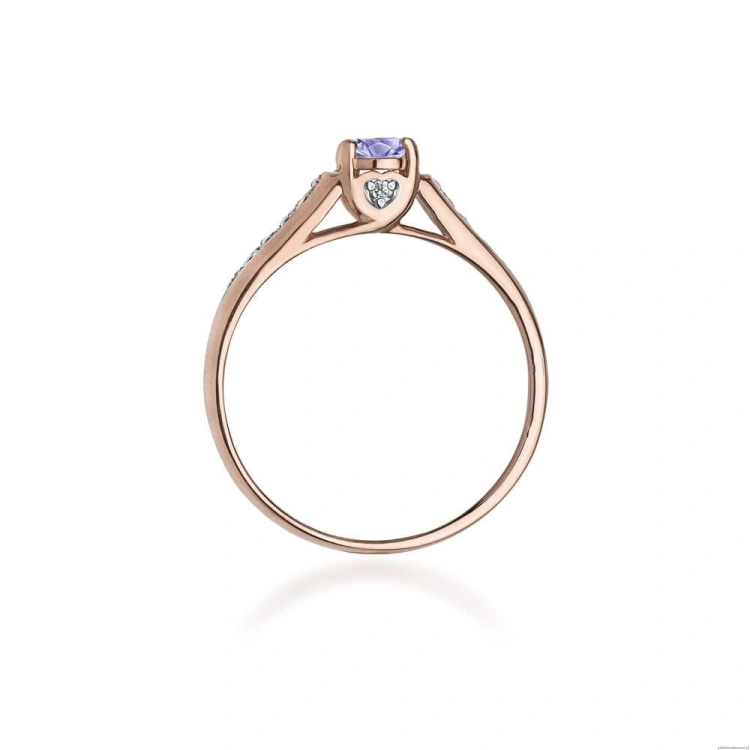 Pierścionek W016 Tanzanit 0,35ct różowe złoto
