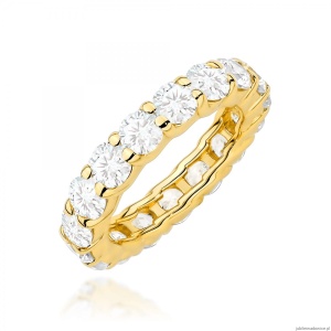 Pierścionek W0516 z diamentami żółte złoto
