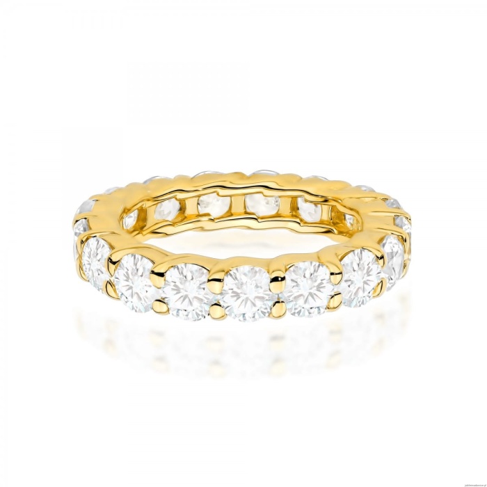 Pierścionek W0516 z diamentami żółte złoto